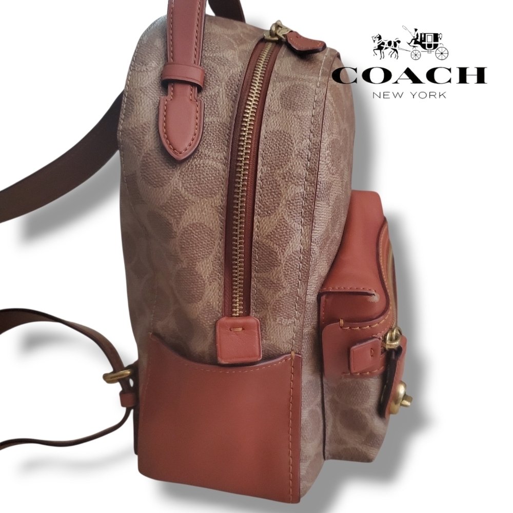 Coach 32715 Campus Backpack 23 In Signature Coated Canvas & Refined Calf Leather - Picture 12 of 17